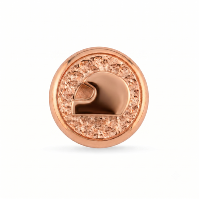 Motosiklet Kaskı Sembolü Manyetik Charm - Rose Silver
