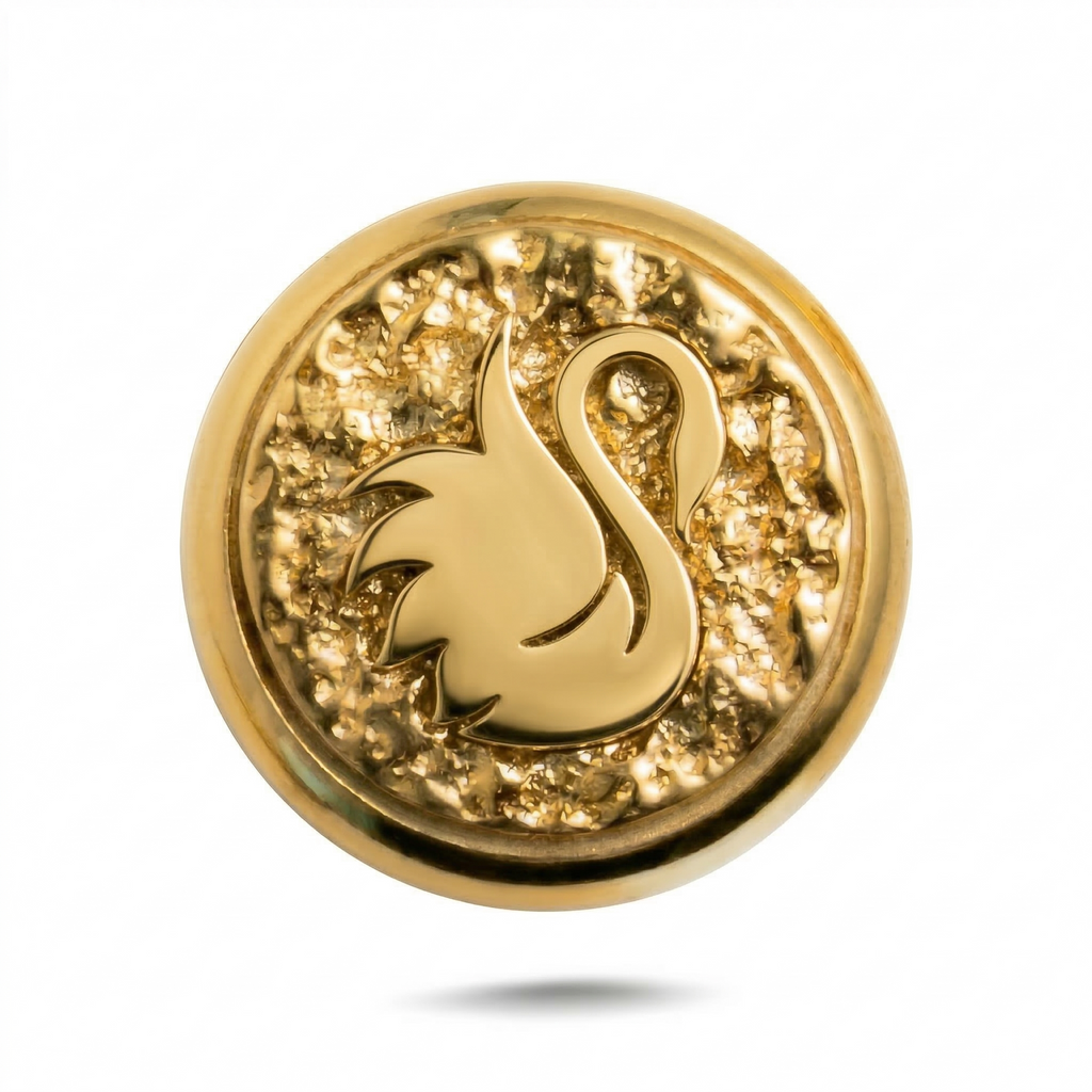 Kuğu Sembolü Manyetik Charm - Gold Silver