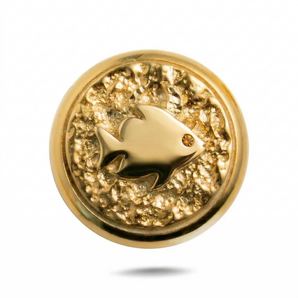 Balık Sembolü Manyetik Charm - Gold Silver