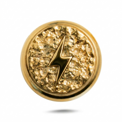 Lightning Bolt Symbol Magnetic Charm - Gold Silver