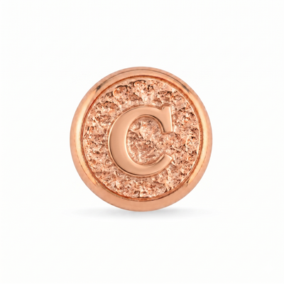 C Harfi Manyetik Charm - Rose Silver
