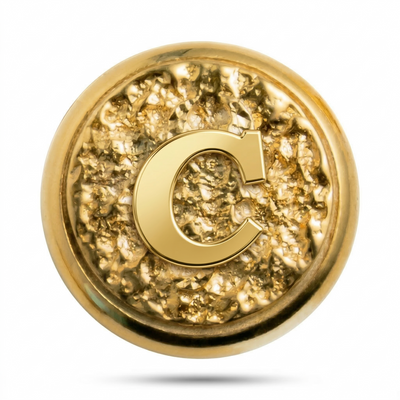 C Letter Magnetic Charm - Gold Silver