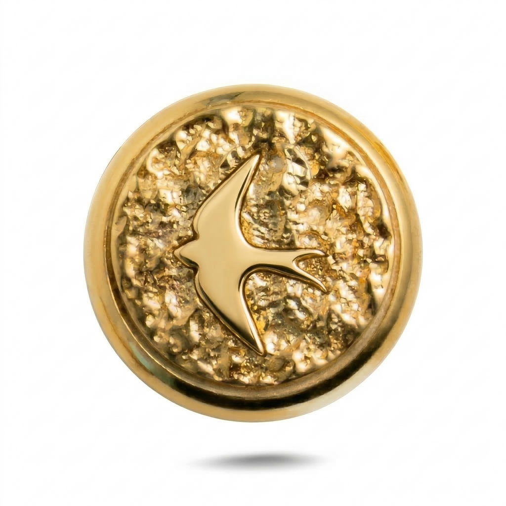 Kuş Sembolü 2 Manyetik Charm - Gold Silver