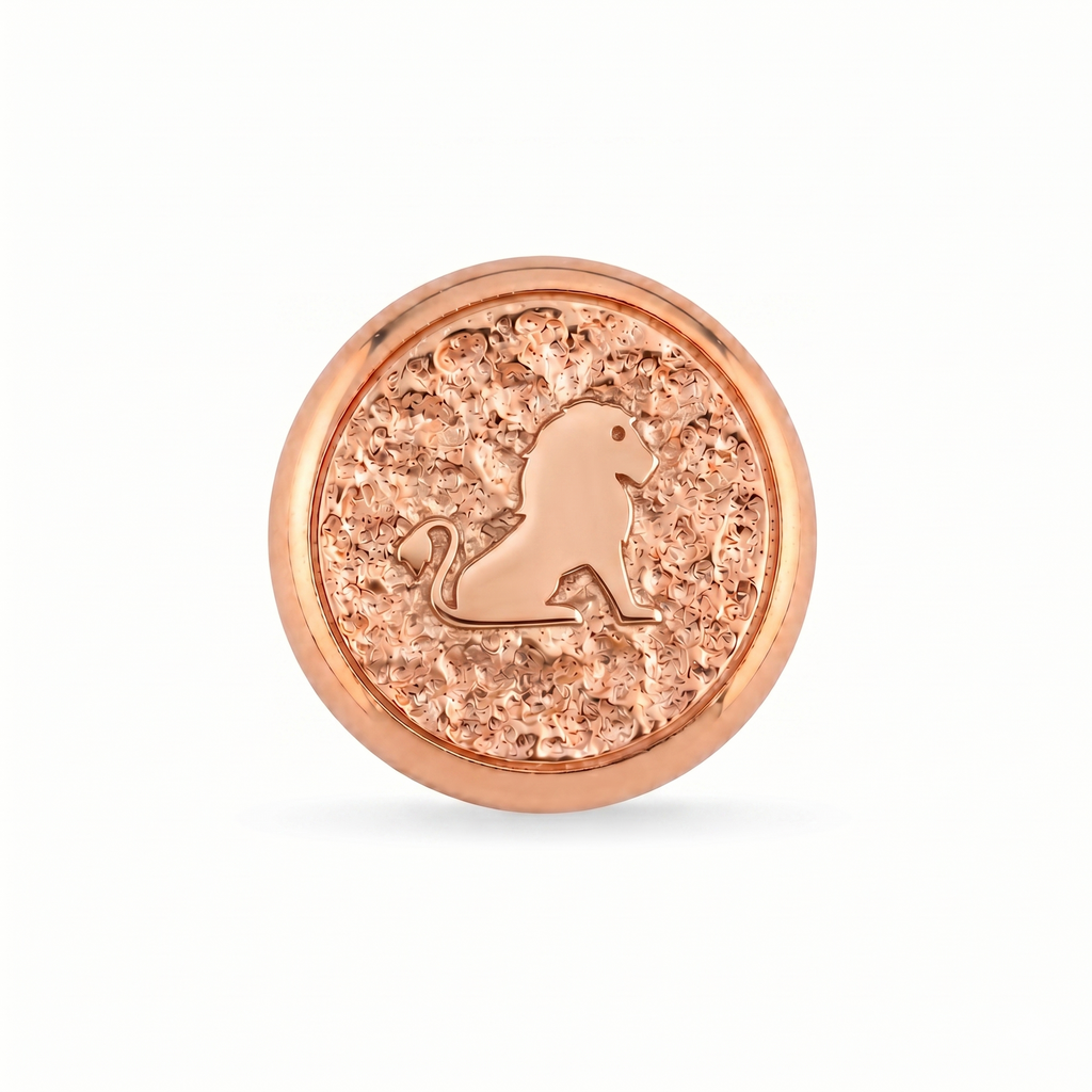 Aslan Burcu Hayvanı Manyetik Charm - Rose Silver