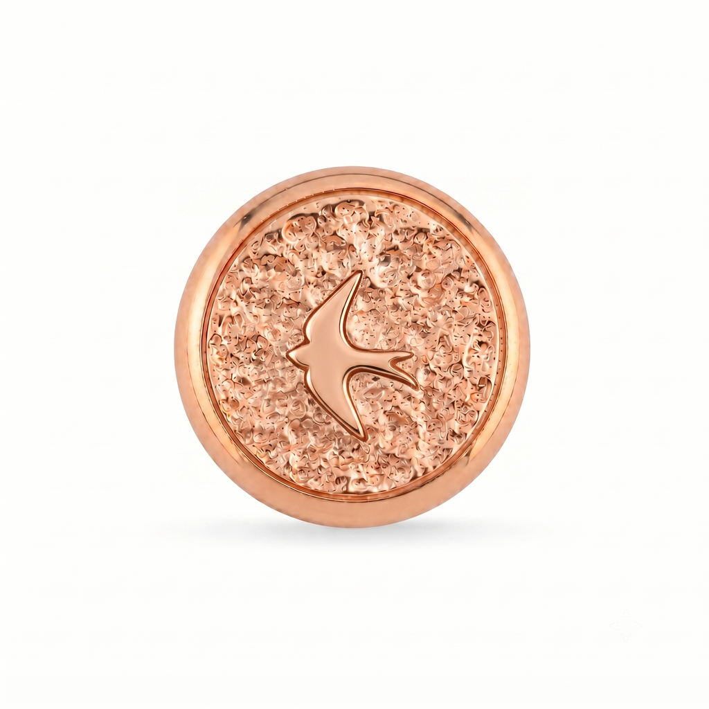Kuş Sembolü 2 Manyetik Charm - Rose Silver