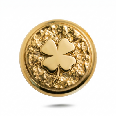 Four Leaf Clover Symbol Magnetic Charm - Gold Silver
