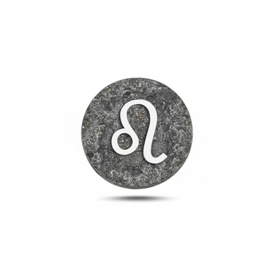 Leo Zodiac Symbol Magnetic Charm - Dark Silver
