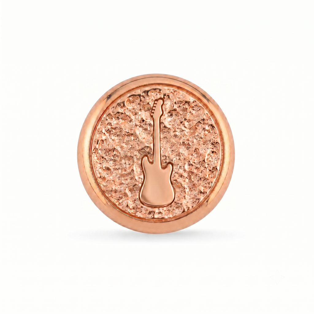 Gitar Sembolü Manyetik Charm - Rose Silver