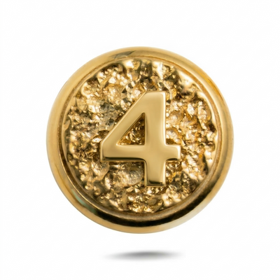 Number 4 Magnetic Charm - Gold Silver