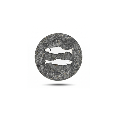 Pisces Zodiac Animal Magnetic Charm - Dark Silver
