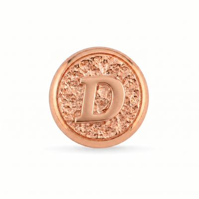 D Harfi Manyetik Charm - Rose Silver
