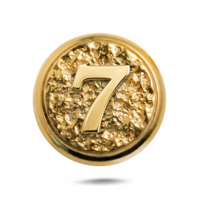 Number 7 Magnetic Charm - Gold Silver