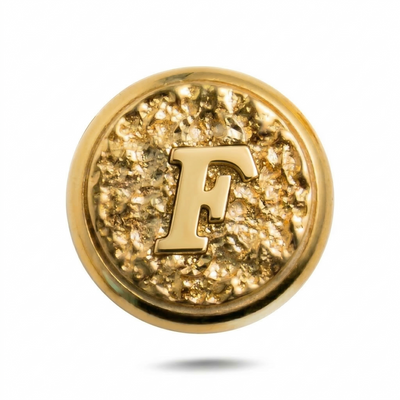 F Letter Magnetic Charm - Gold Silver