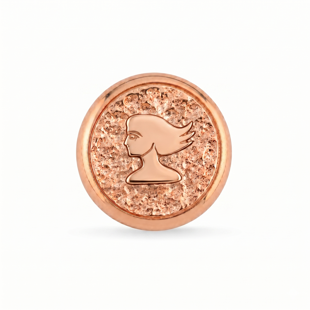 Başak Burcu Sembolü 2 Manyetik Charm - Rose Silver