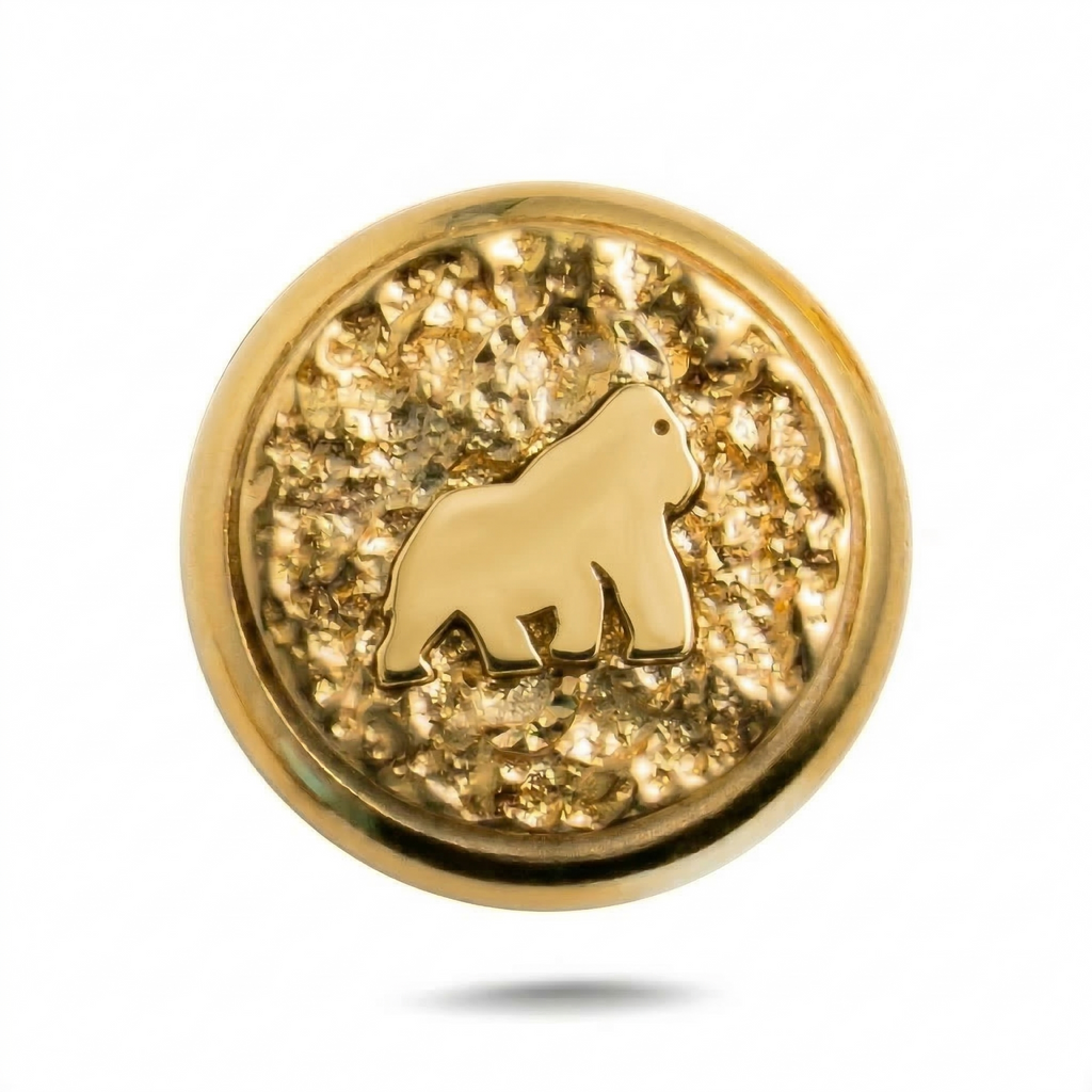 Goril Sembolü Manyetik Charm - Gold Silver
