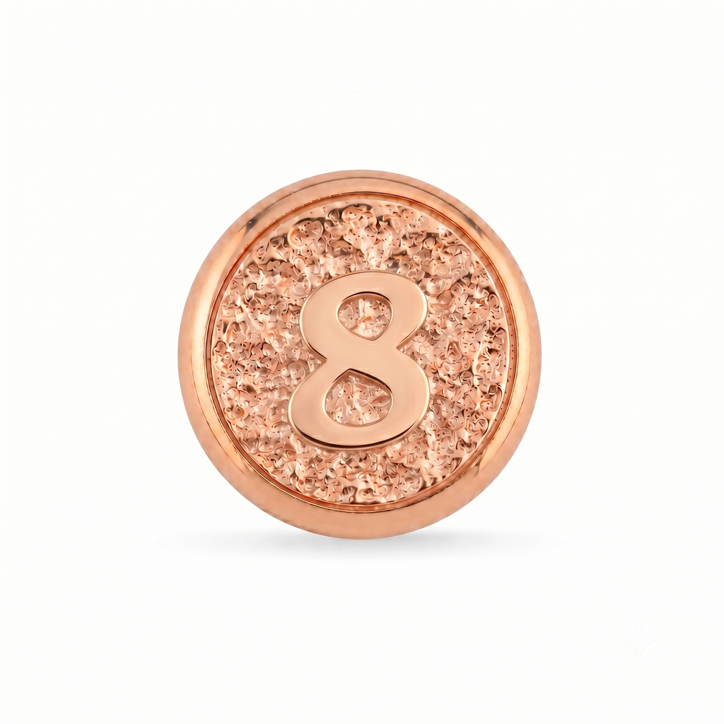 8 Rakamı Manyetik Charm - Rose Silver