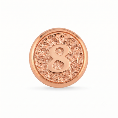 8 Rakamı Manyetik Charm - Rose Silver