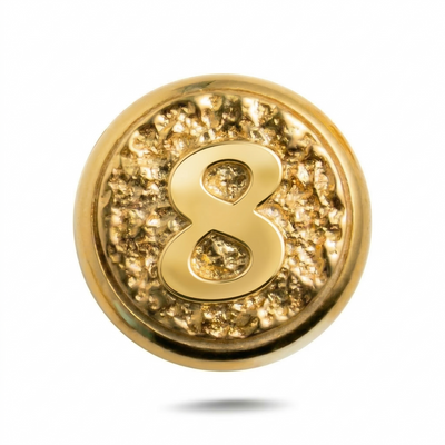 Number 8 Magnetic Charm - Gold Silver