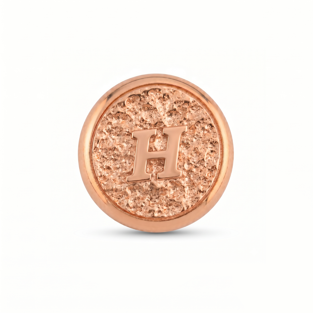 H Harfi Manyetik Charm - Rose Silver