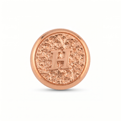 H Harfi Manyetik Charm - Rose Silver
