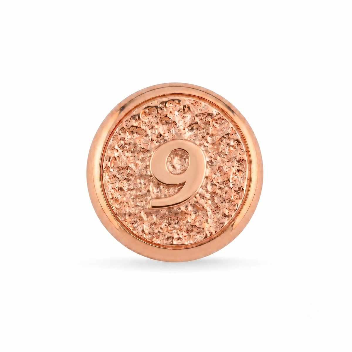 9 Rakamı Manyetik Charm - Rose Silver