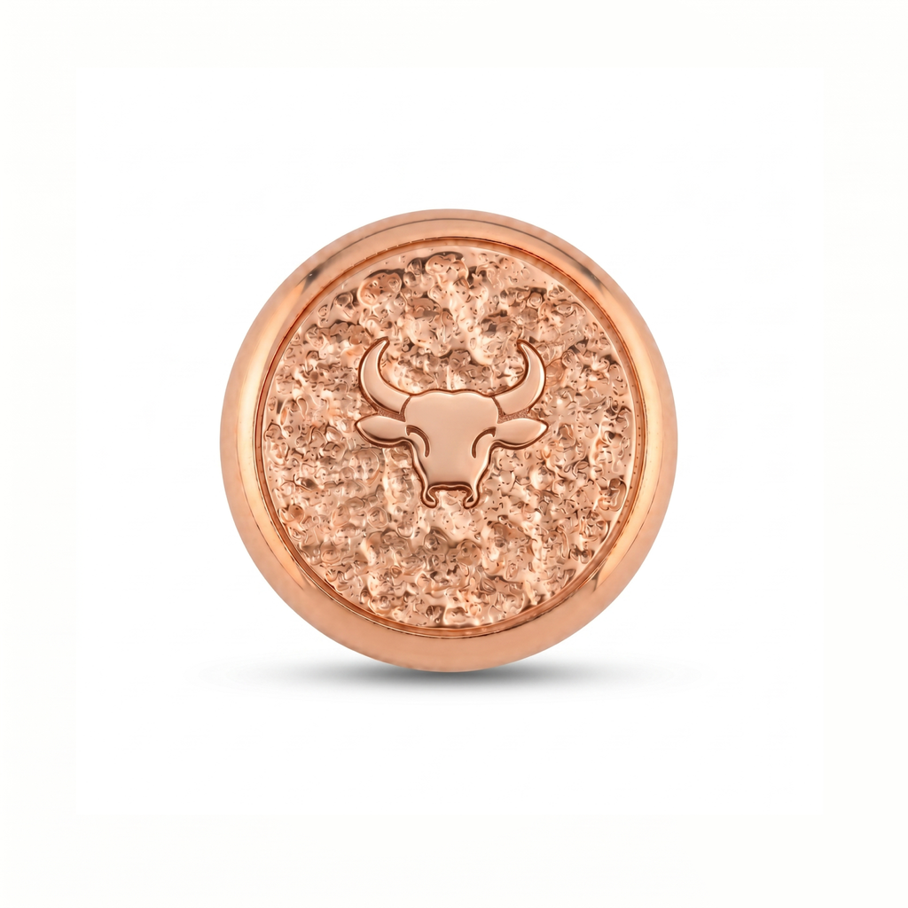 Boğa Burcu Hayvanı Manyetik Charm - Rose Silver