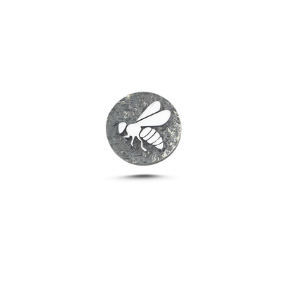Bee Symbol Magnetic Charm - Dark Silver