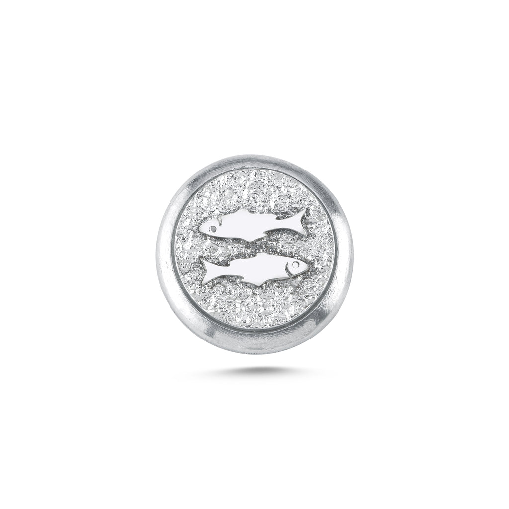 Balık Burcu Hayvanı Manyetik Charm - Light Silver