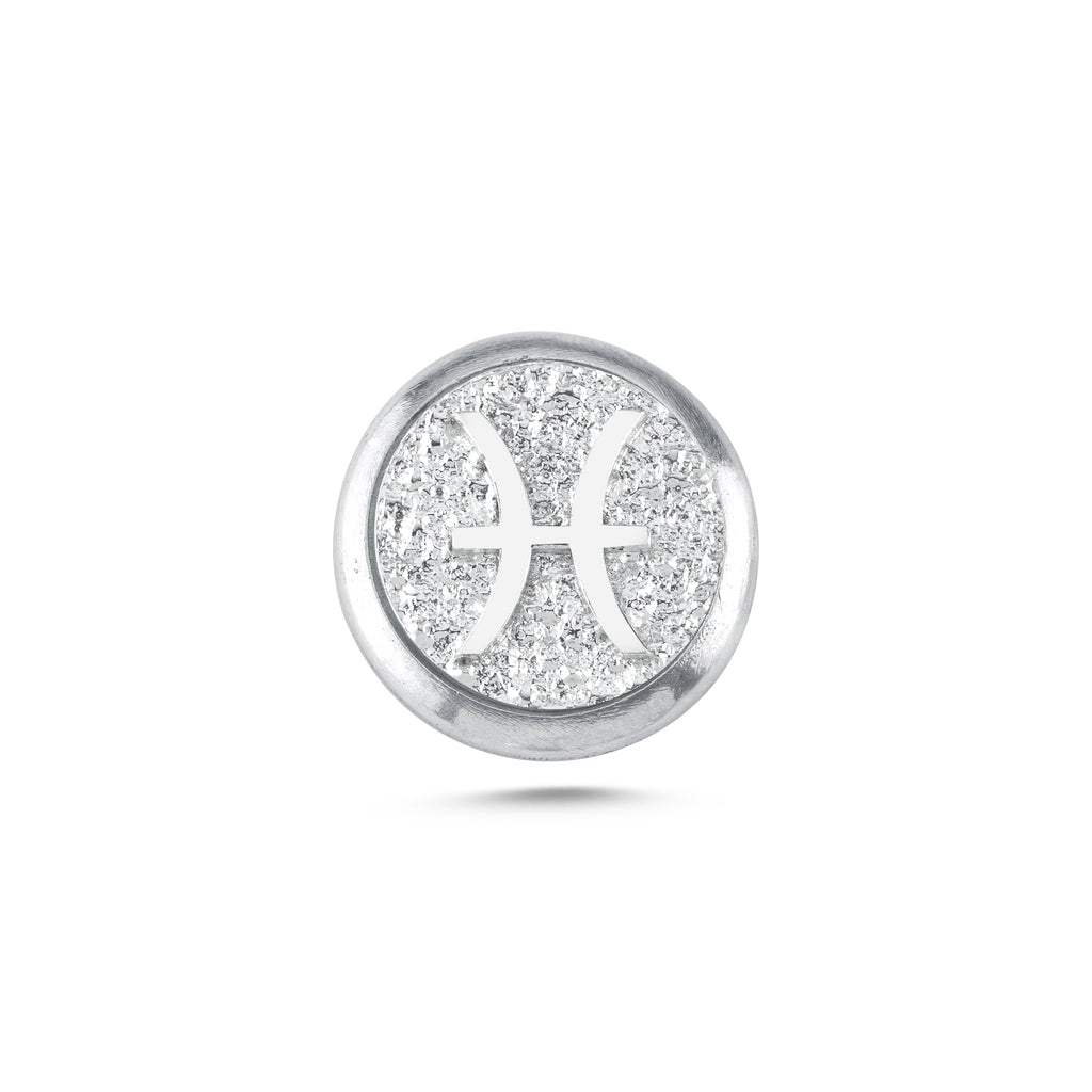 Balık Burcu Sembolü Manyetik Charm - Light Silver