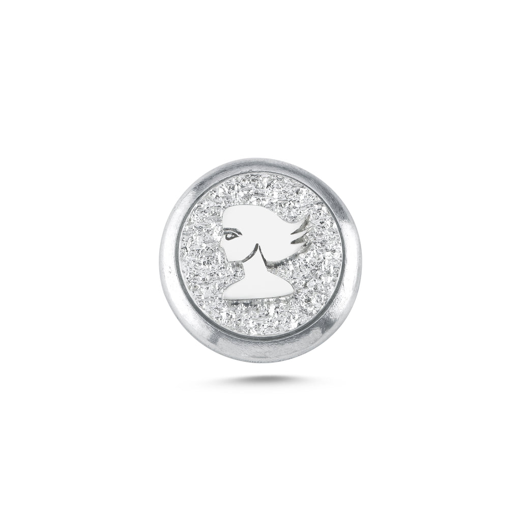 Başak Burcu Sembolü 2 Manyetik Charm - Light Silver