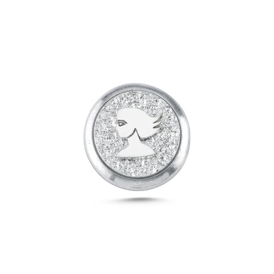Virgo Symbol No. 2 Magnetic Charm - Light Silver