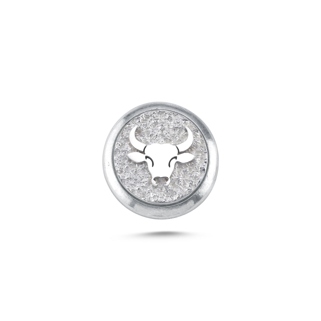 Boğa Burcu Hayvanı Manyetik Charm - Light Silver
