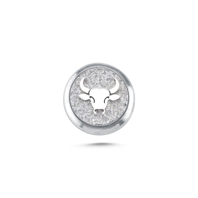 Taurus Zodiac Animal Magnetic Charm - Light Silver