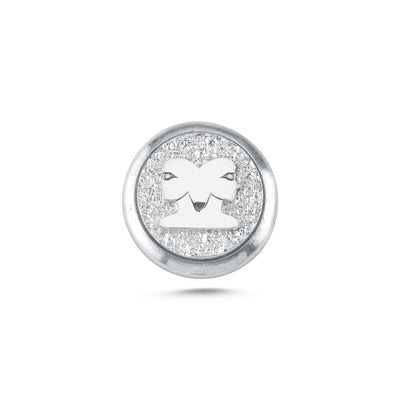 Gemini Zodiac Symbol No. 2 Magnetic Charm - Light Silver