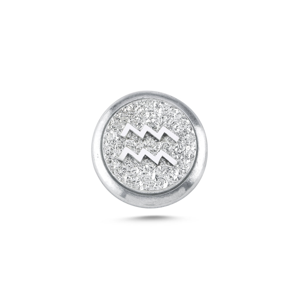 Kova Burcu Sembolü Manyetik Charm - Light Silver