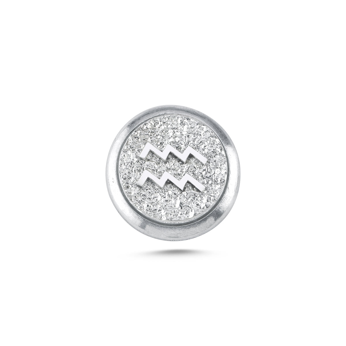 Kova Burcu Sembolü Manyetik Charm - Light Silver