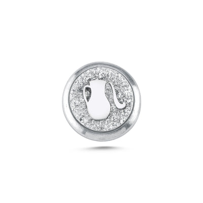 Aquarius Zodiac Symbol Magnetic Charm No. 2 - Light Silver
