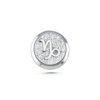 Capricorn Zodiac Symbol Magnetic Charm - Light Silver