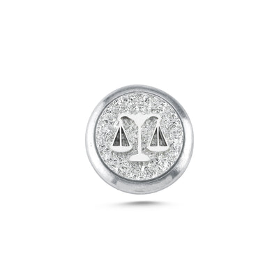 Libra Zodiac Symbol Magnetic Charm No. 2 - Light Silver