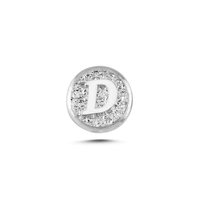 D Letter Magnetic Charm - Light Silver