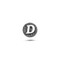 D Harfi Manyetik Charm - Dark Silver