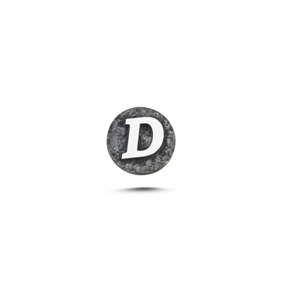D Letter Magnetic Charm - Dark Silver
