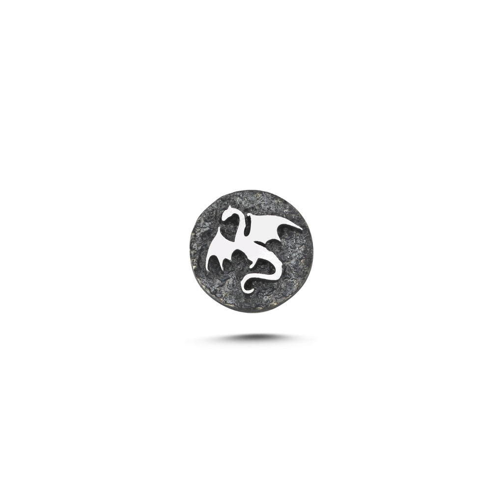 Ejderha Sembolü Manyetik Charm - Dark Silver