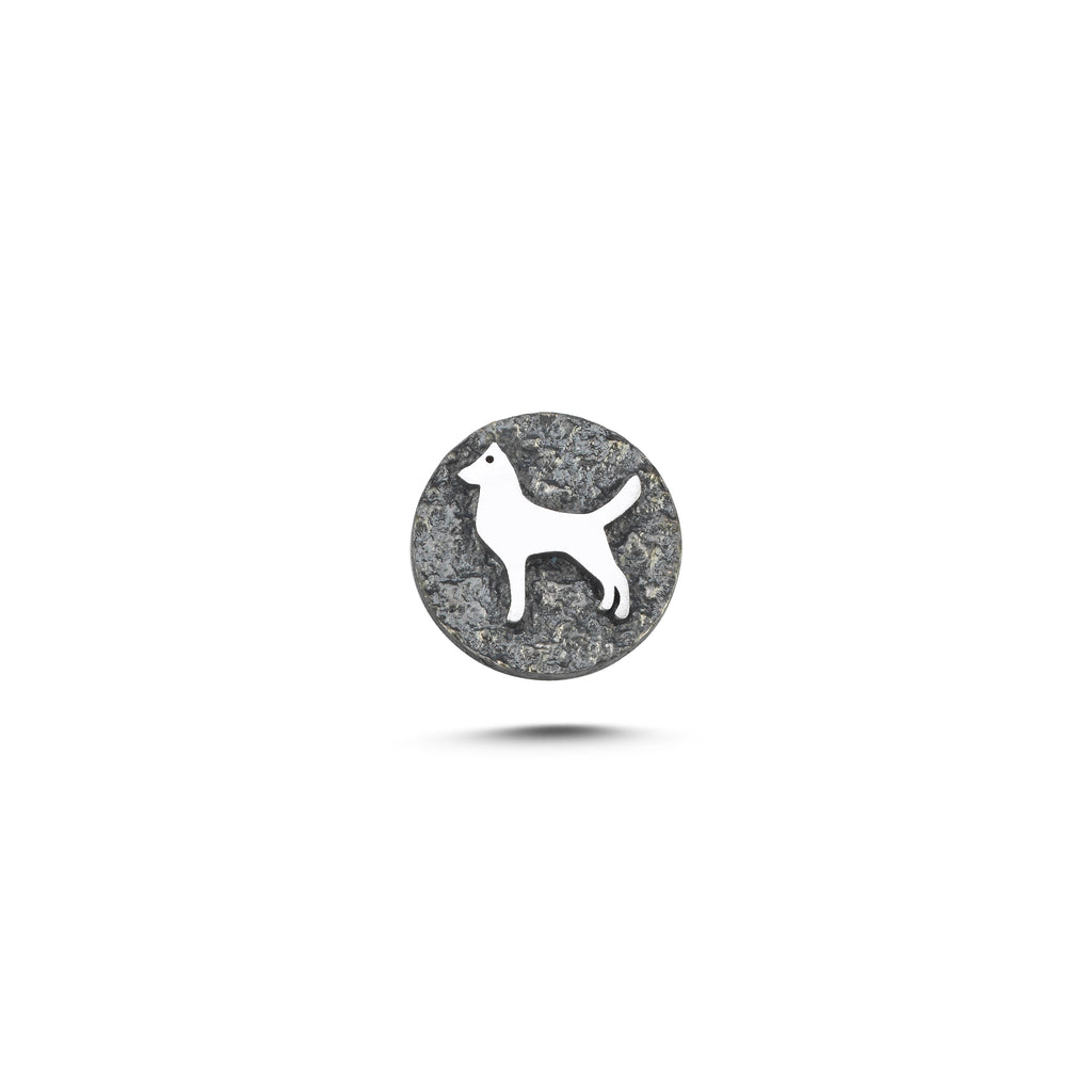 Köpek Sembolü 4 Manyetik Charm - Dark Silver