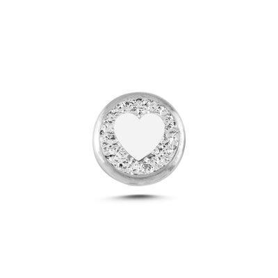 Kalp Sembolü Manyetik Charm - Light Silver