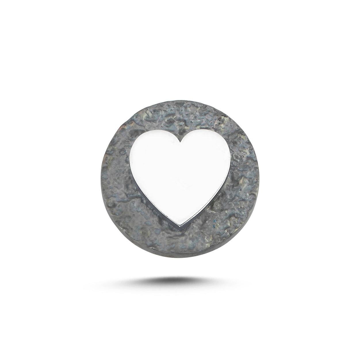 Kalp Sembolü Manyetik Charm - Dark Silver