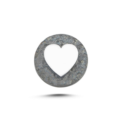 Kalp Sembolü Manyetik Charm - Dark Silver