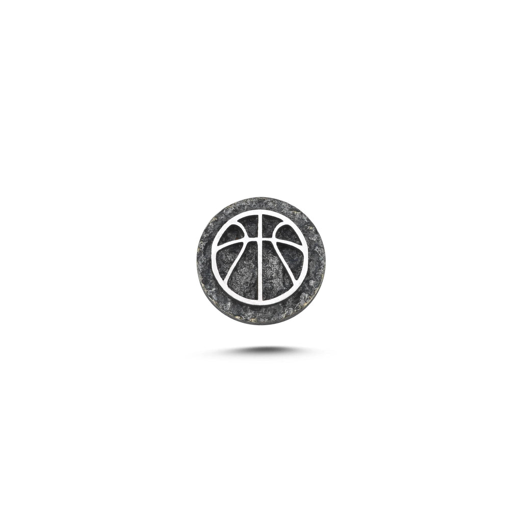 Basketbol Sembolü Manyetik Charm - Dark Silver