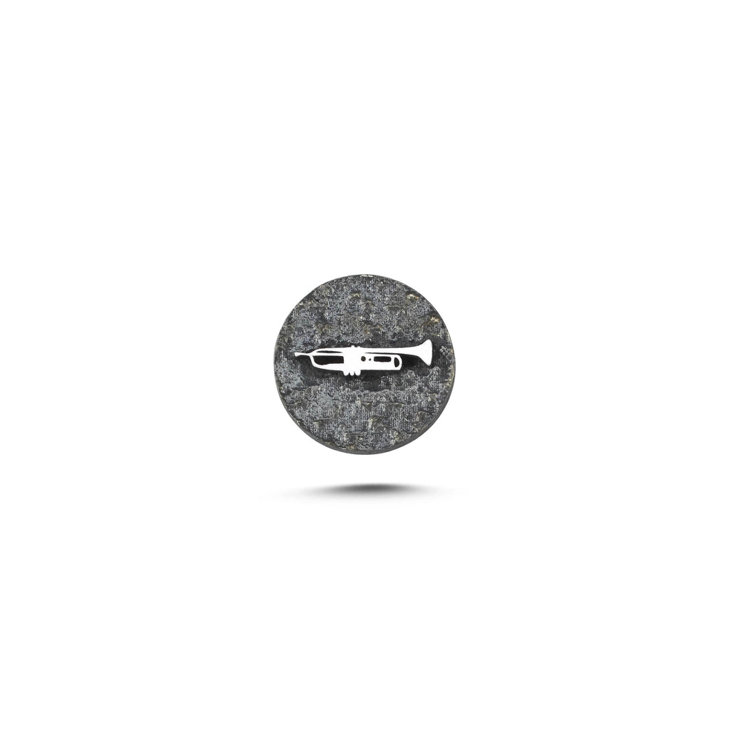Trompet Sembolü Manyetik Charm - Dark Silver