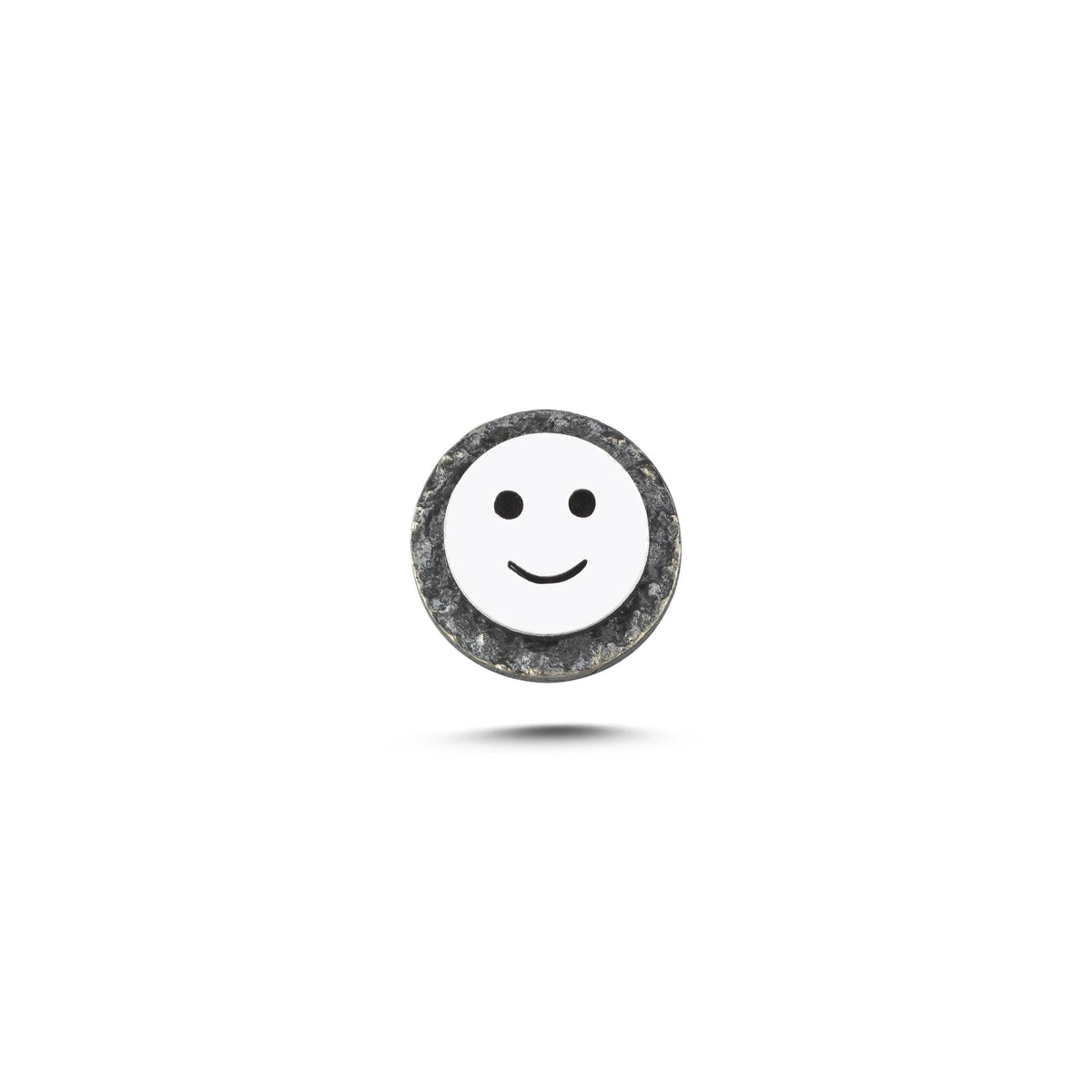 Gülümseyen Yüz Sembolü Manyetik Charm - Dark Silver